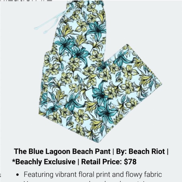 NWOT The Blue Lagoon Beach Pant | By: Beach Riot I
Size Large | Retail: $78 - Picture 6 of 6